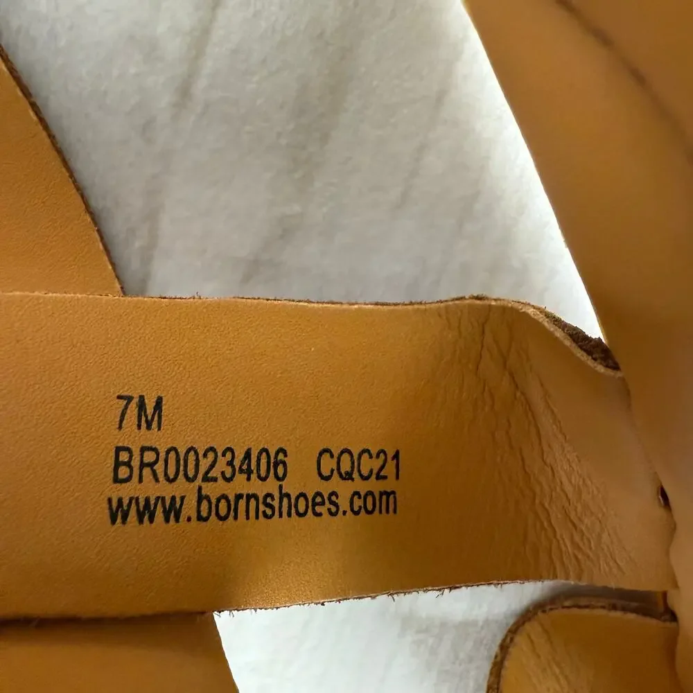 BORN Womens Tan Leather Strappy Ankle Strap Sandals‎ Size 7